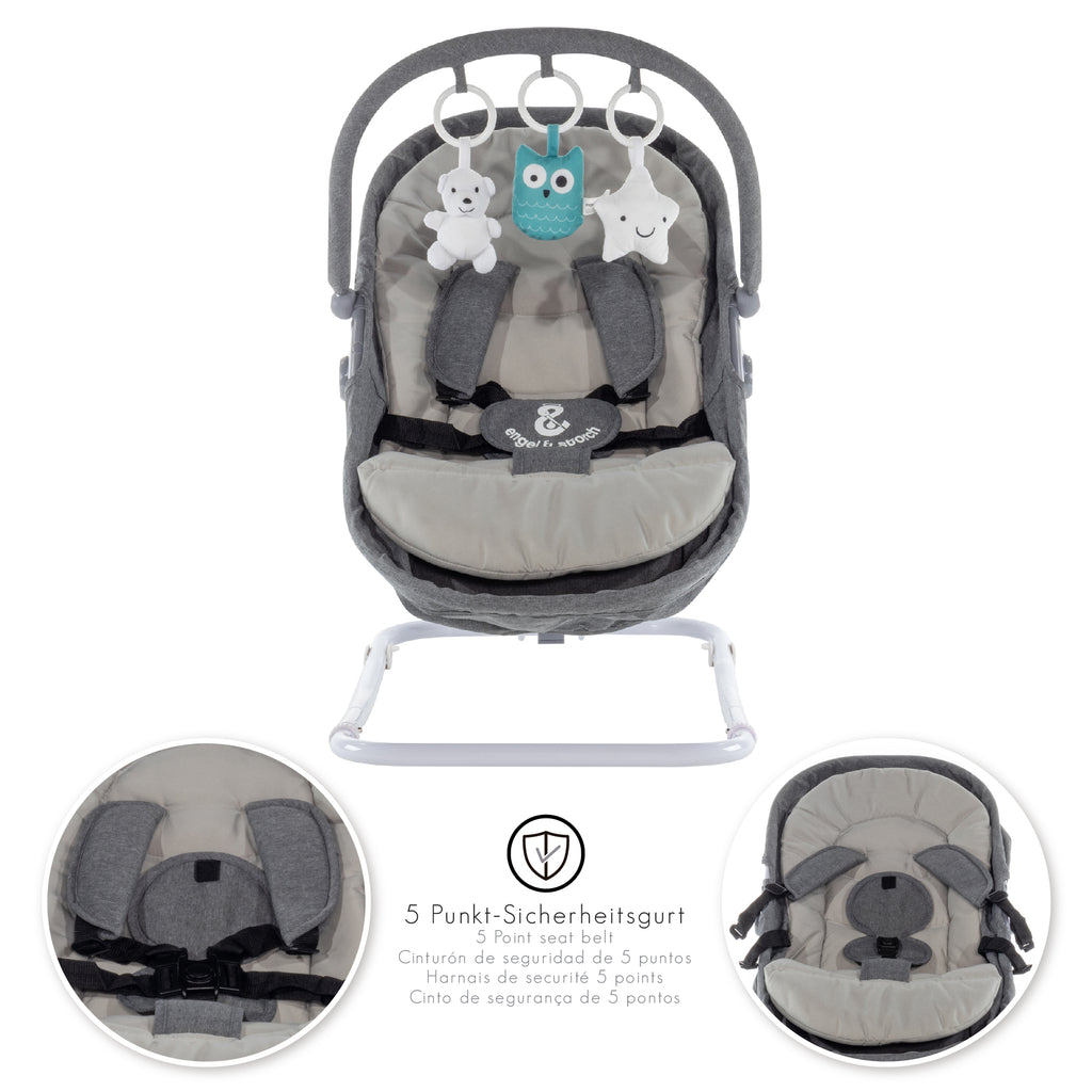 VIGO - Espreguiçadeira & Berço com Cobertura e Arco de Brincar Removivél