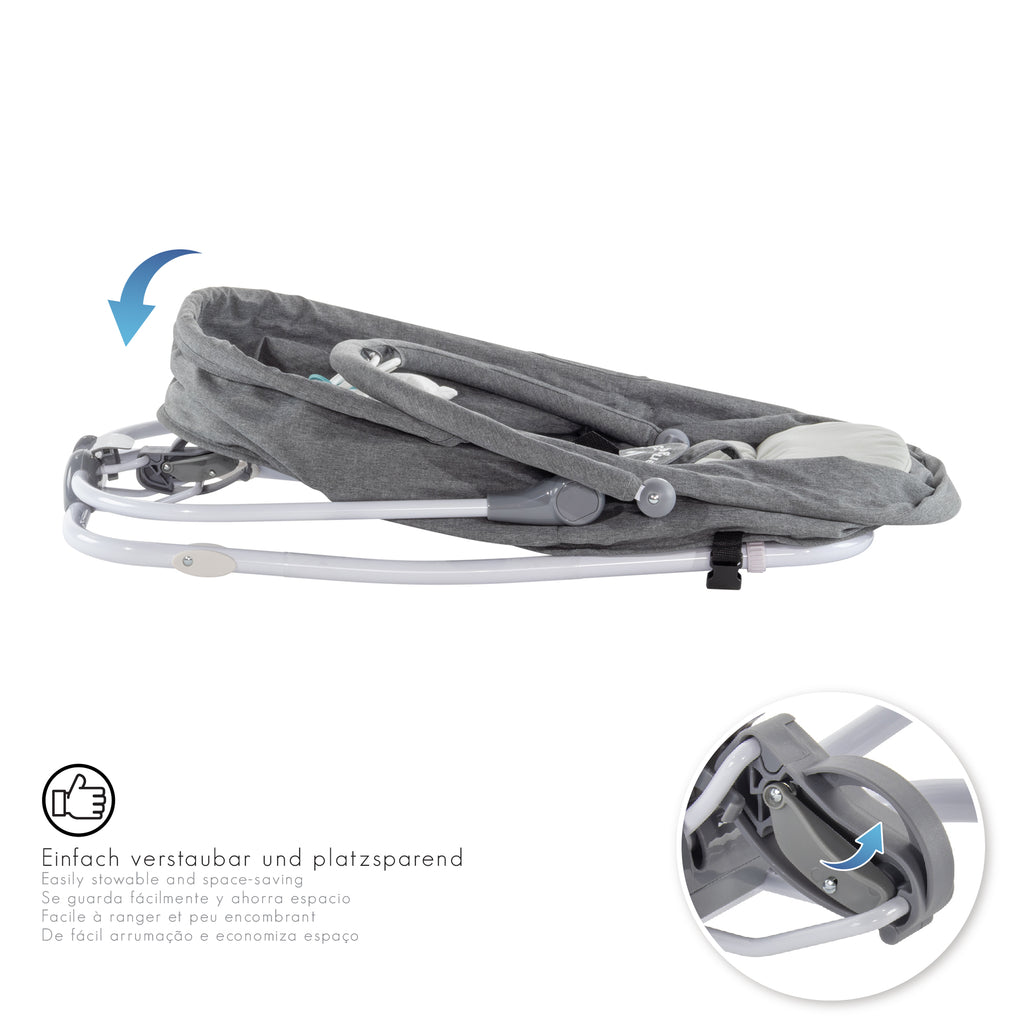 VIGO - Espreguiçadeira & Berço com Cobertura e Arco de Brincar Removivél