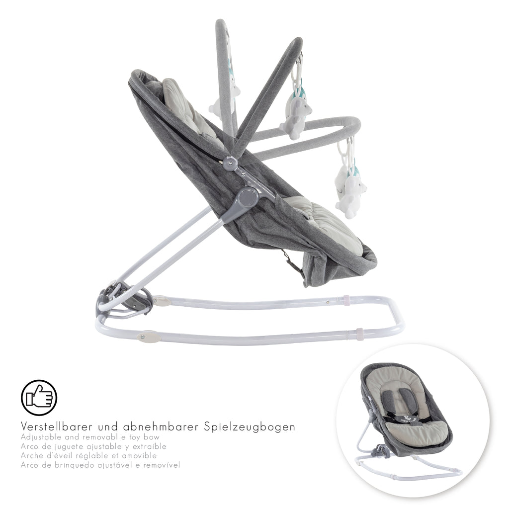 VIGO - Espreguiçadeira & Berço com Cobertura e Arco de Brincar Removivél
