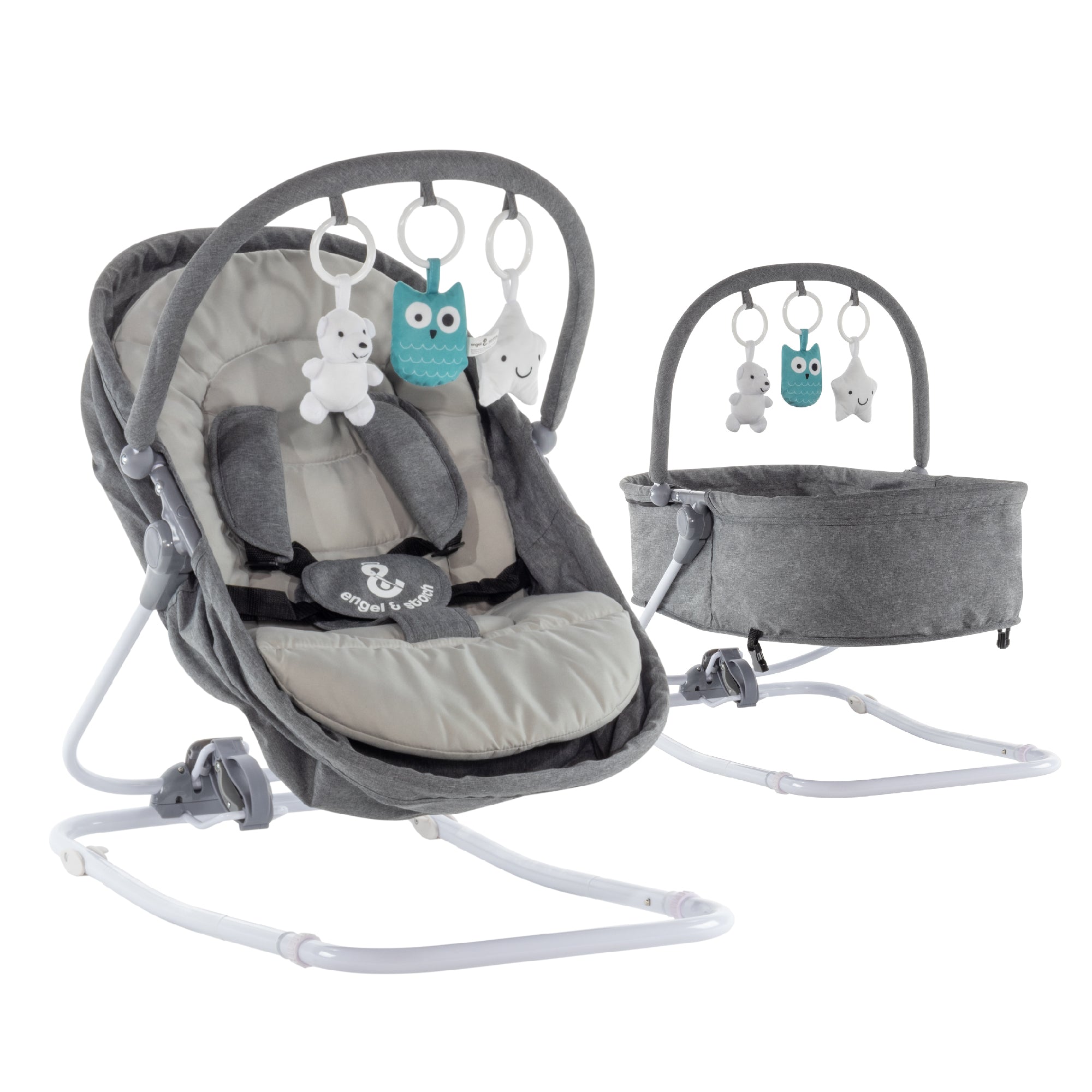 VIGO - Espreguiçadeira & Berço com Cobertura e Arco de Brincar Removivél