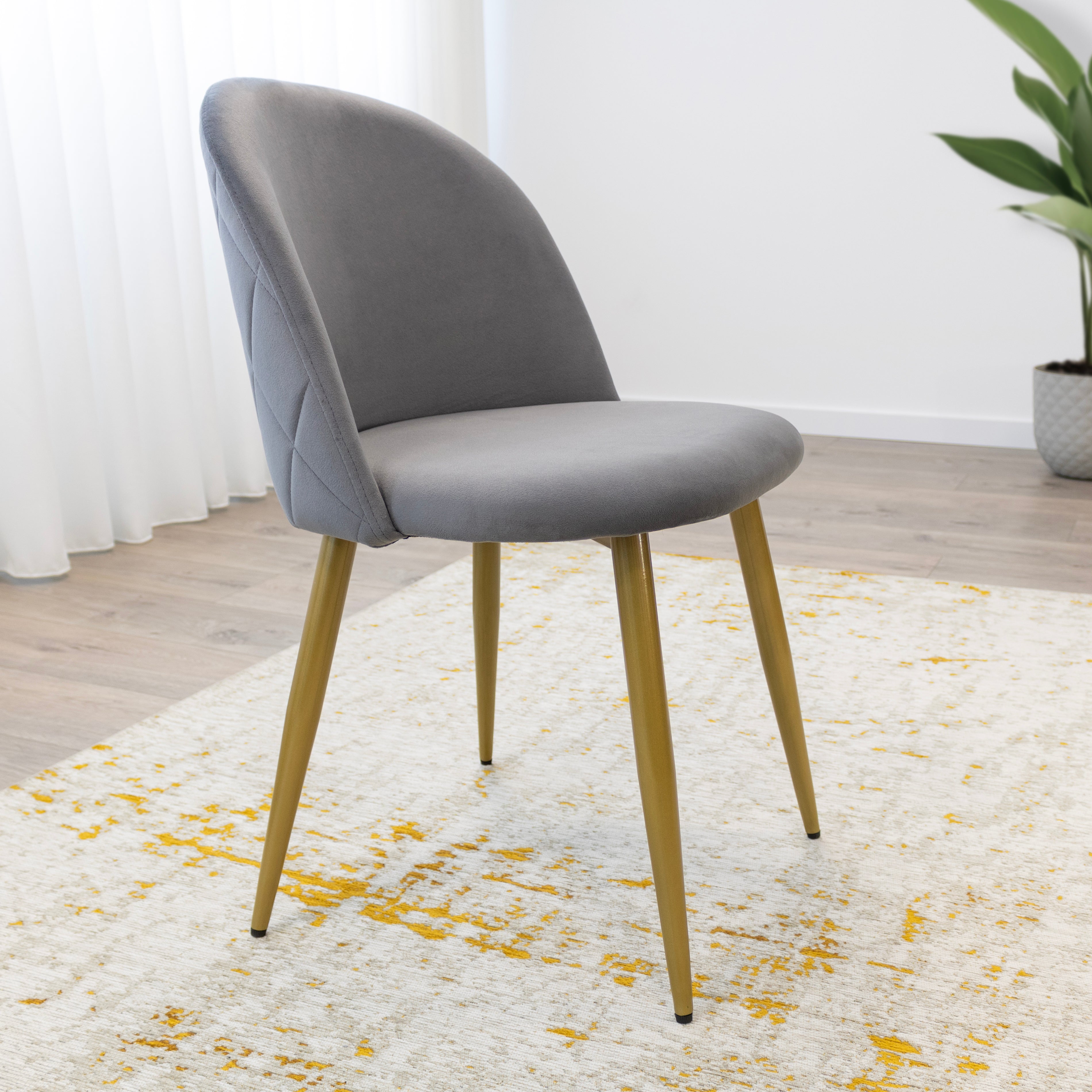 BELLAMY - Conjunto de Cadeiras de Refeição com Tecido em Veludo