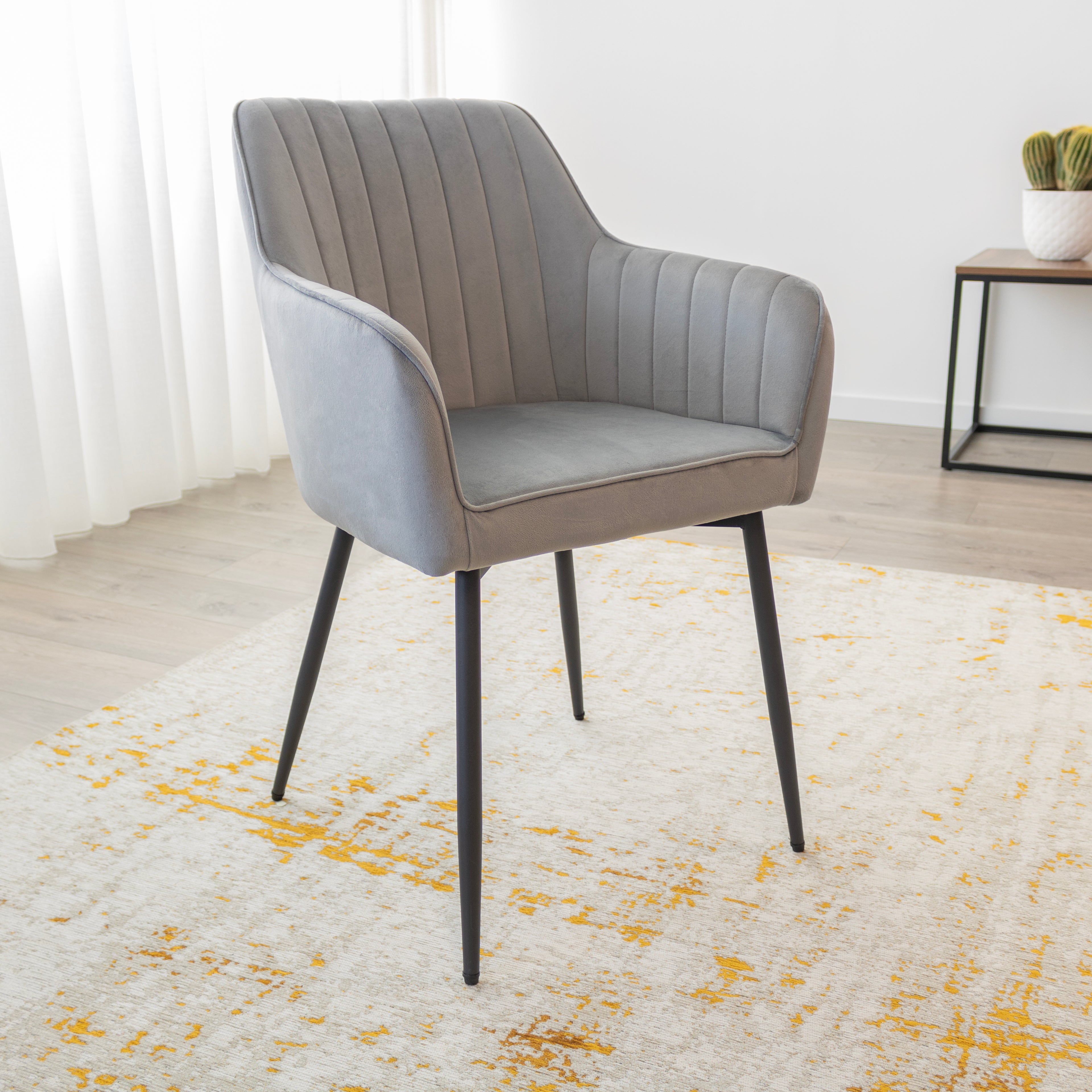 DAHLIA - Conjunto de cadeiras de Refeição em tecido PU ou Veludo