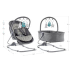 VIGO - Espreguiçadeira & Berço com Cobertura e Arco de Brincar Removivél