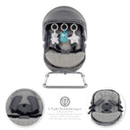 PAVO - Espreguiçadeira e Berço com Rede Mosquiteira, Cobertura e Arco Removível