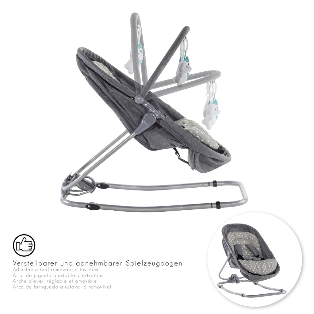 VIGO - Espreguiçadeira & Berço com Cobertura e Arco de Brincar Removivél