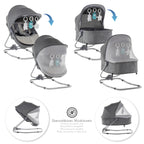 PAVO - Espreguiçadeira e Berço com Rede Mosquiteira, Cobertura e Arco Removível