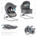 PAVO - Espreguiçadeira e Berço com Rede Mosquiteira, Cobertura e Arco Removível