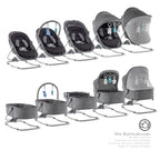 PAVO - Espreguiçadeira e Berço com Rede Mosquiteira, Cobertura e Arco Removível