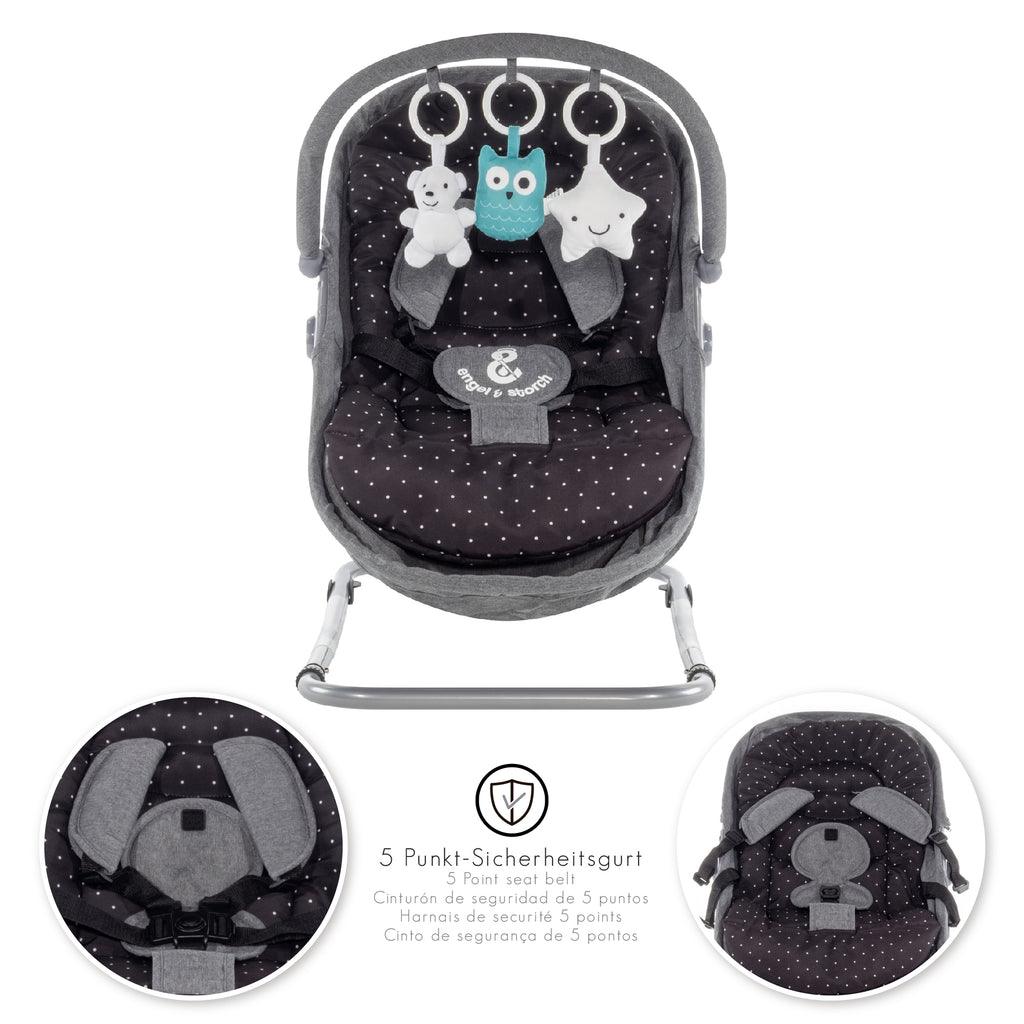 VIGO - Espreguiçadeira & Berço com Cobertura e Arco de Brincar Removivél