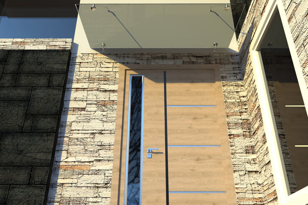 Tejadillo em Vidro Laminado de Segurança 13 mm com Suportes em Inox – Transparente, Escuro ou Satinado