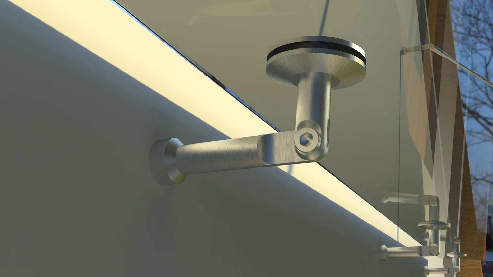 Tejadillo em Vidro Laminado de Segurança 13 mm com Suportes em Inox – Transparente, Escuro ou Satinado