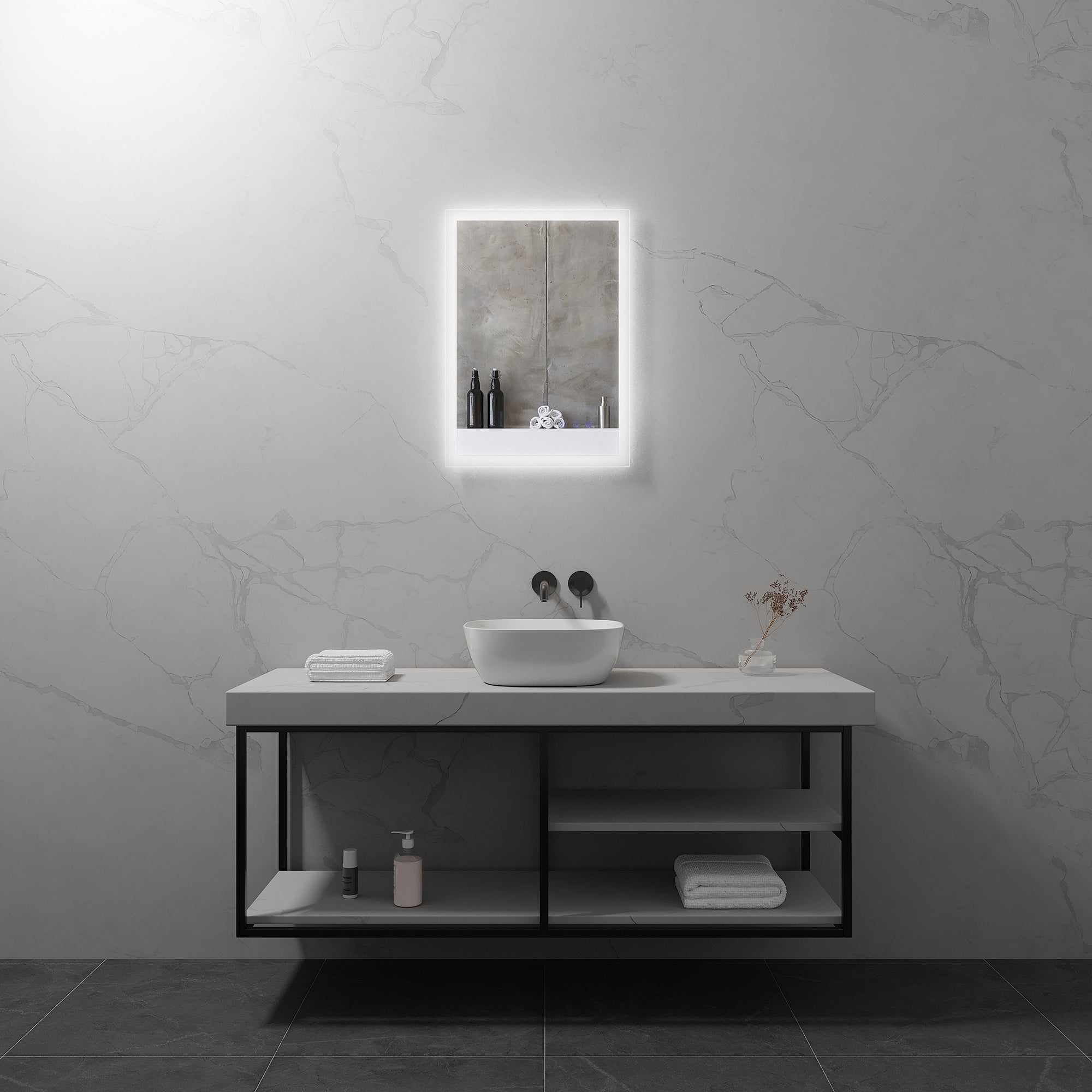 FRAME - Espelho de Casa de Banho Retangular com Iluminação LED