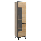 REIMS – Vitrina em Carvalho ou Nogueira com Estrutura Preta | W1D