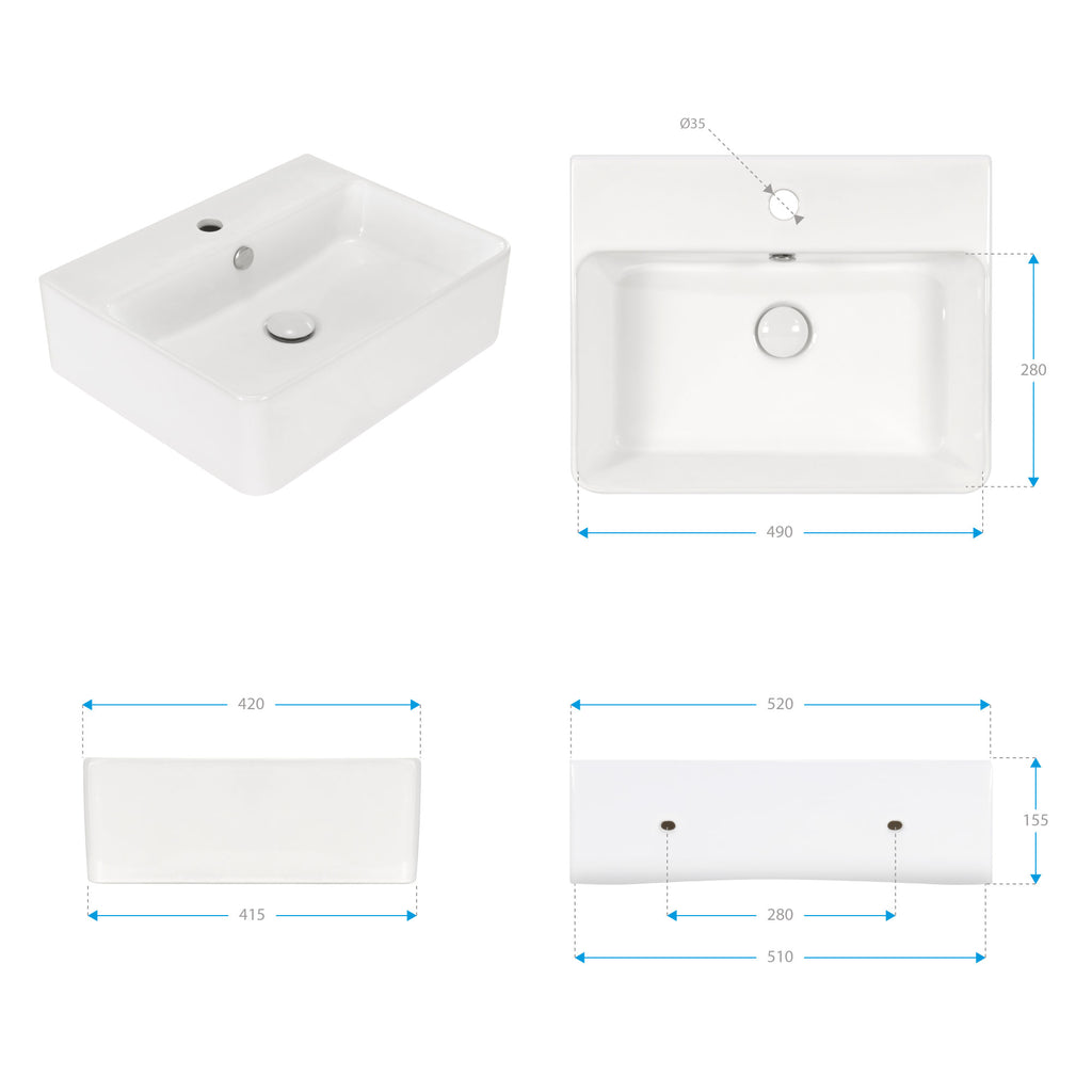 FORTORE – Lavatório de bancada em cerâmica de alta qualidade
