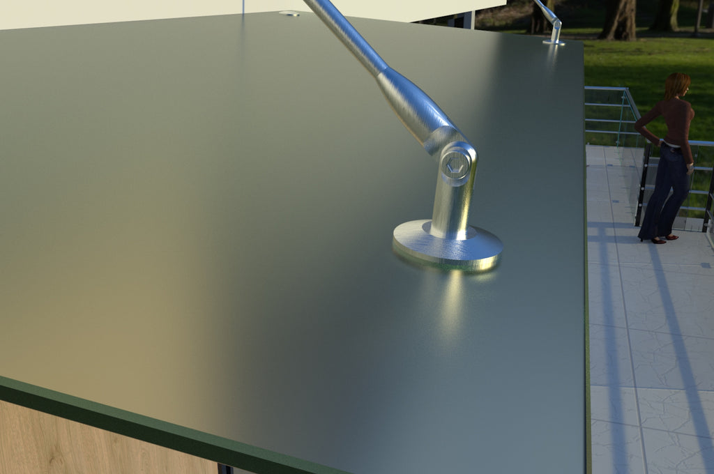 Tejadillo em Vidro Laminado de Segurança 13 mm com Suportes em Inox – Transparente, Escuro ou Satinado