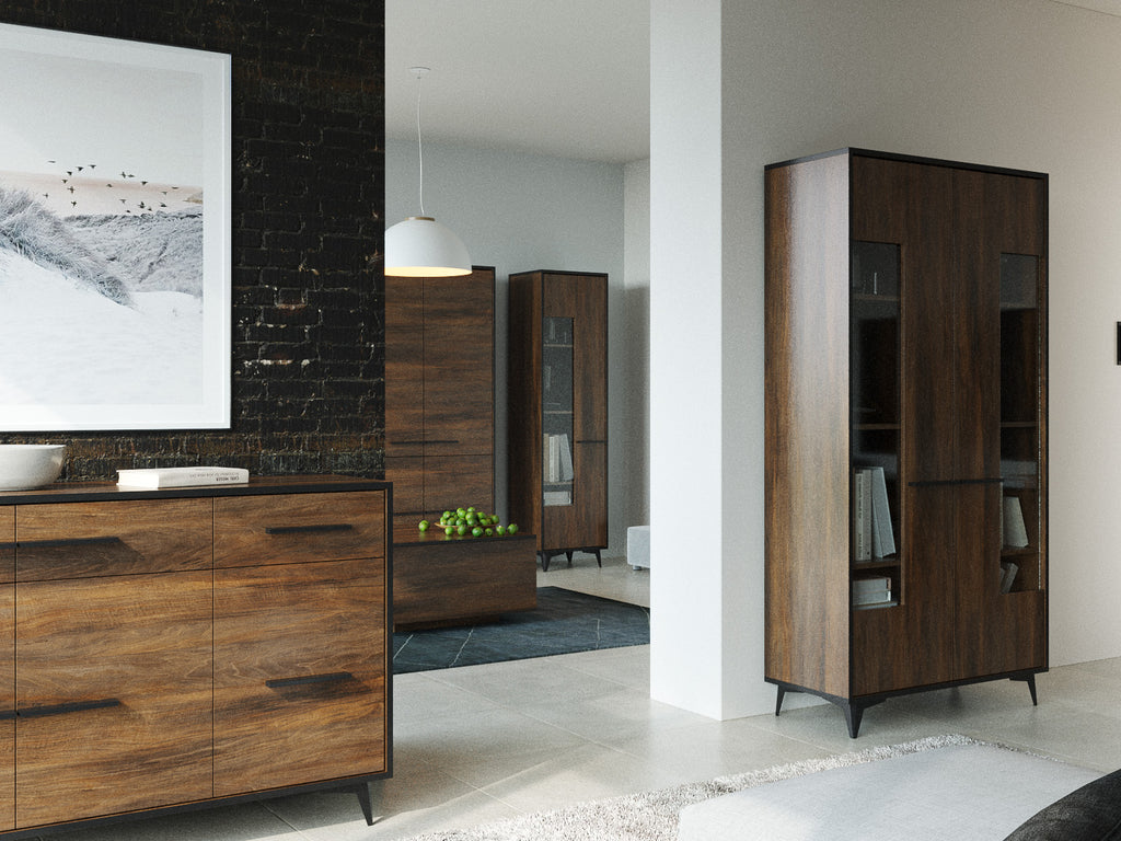 REIMS – Armário em Carvalho com Estrutura Preta | W2D