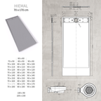 HIEMAL - Base de Duche Cinzenta Antiderrapante, Resistente, Duradouro e Fácil de Limpar - Inc. Sifão