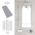 HIEMAL - Base de Duche Cinzenta Antiderrapante, Resistente, Duradouro e Fácil de Limpar - Inc. Sifão