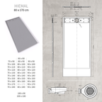 HIEMAL - Base de Duche Cinzenta Antiderrapante, Resistente, Duradouro e Fácil de Limpar - Inc. Sifão