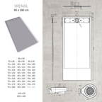HIEMAL - Base de Duche Cinzenta Antiderrapante, Resistente, Duradouro e Fácil de Limpar - Inc. Sifão
