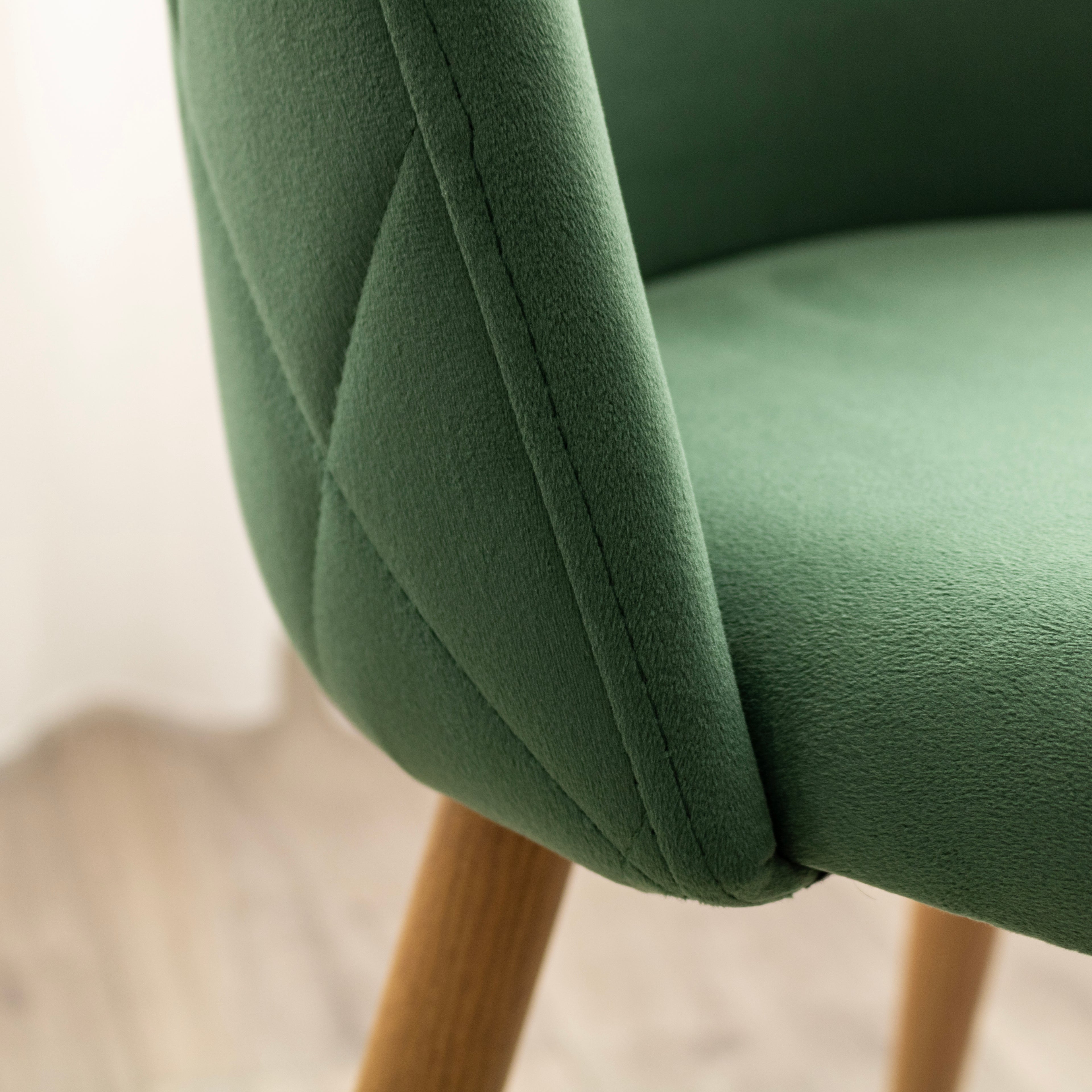 BELLAMY - Conjunto de 2 Cadeiras de Refeição com Tecido em Veludo