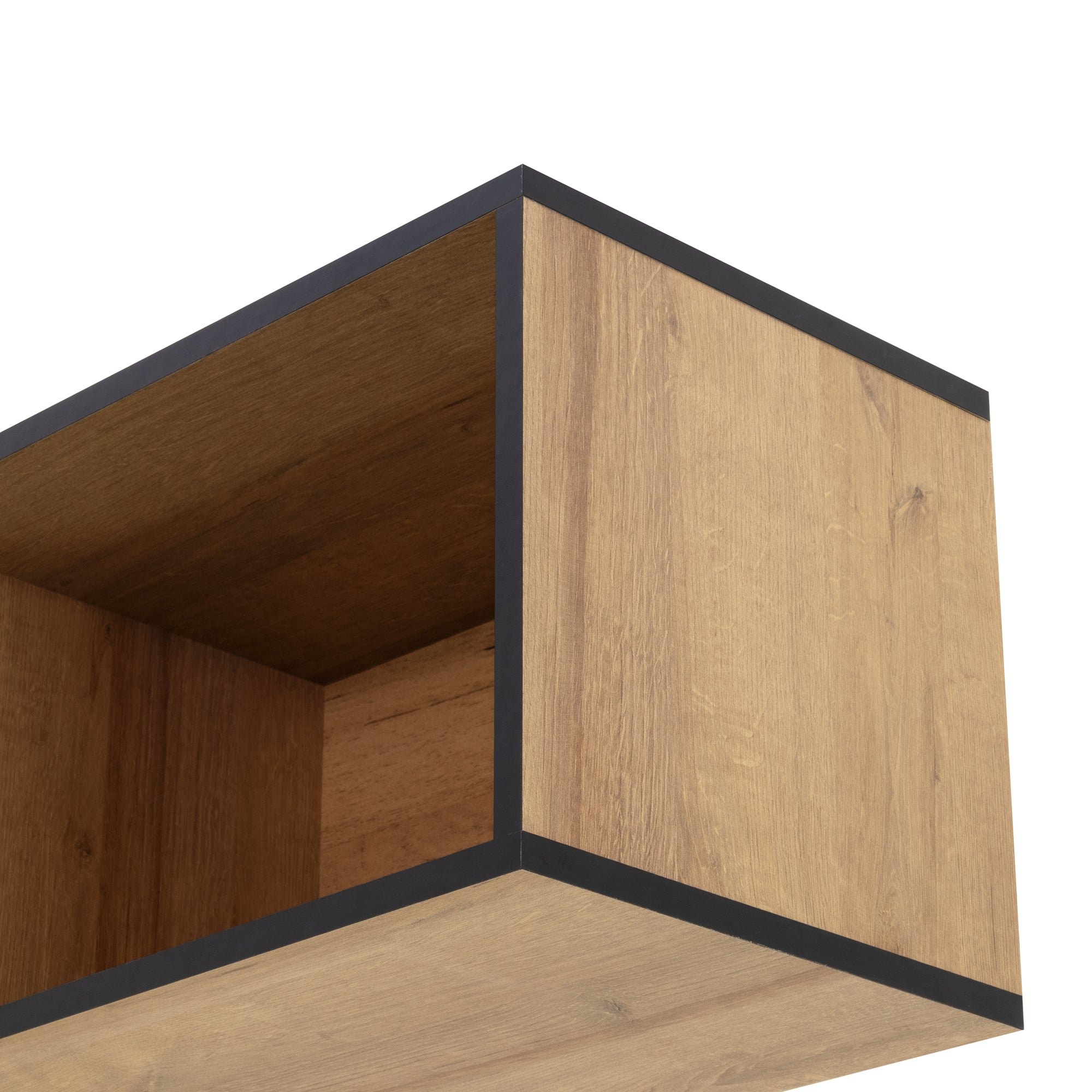 REIMS - Prateleira em Carvalho ou Nogueira com Estrutura Preta | W1