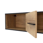 REIMS - Prateleira em Carvalho ou Nogueira com Estrutura Preta | W1