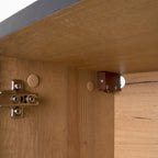 REIMS - Prateleira em Carvalho ou Nogueira com Estrutura Preta | W1