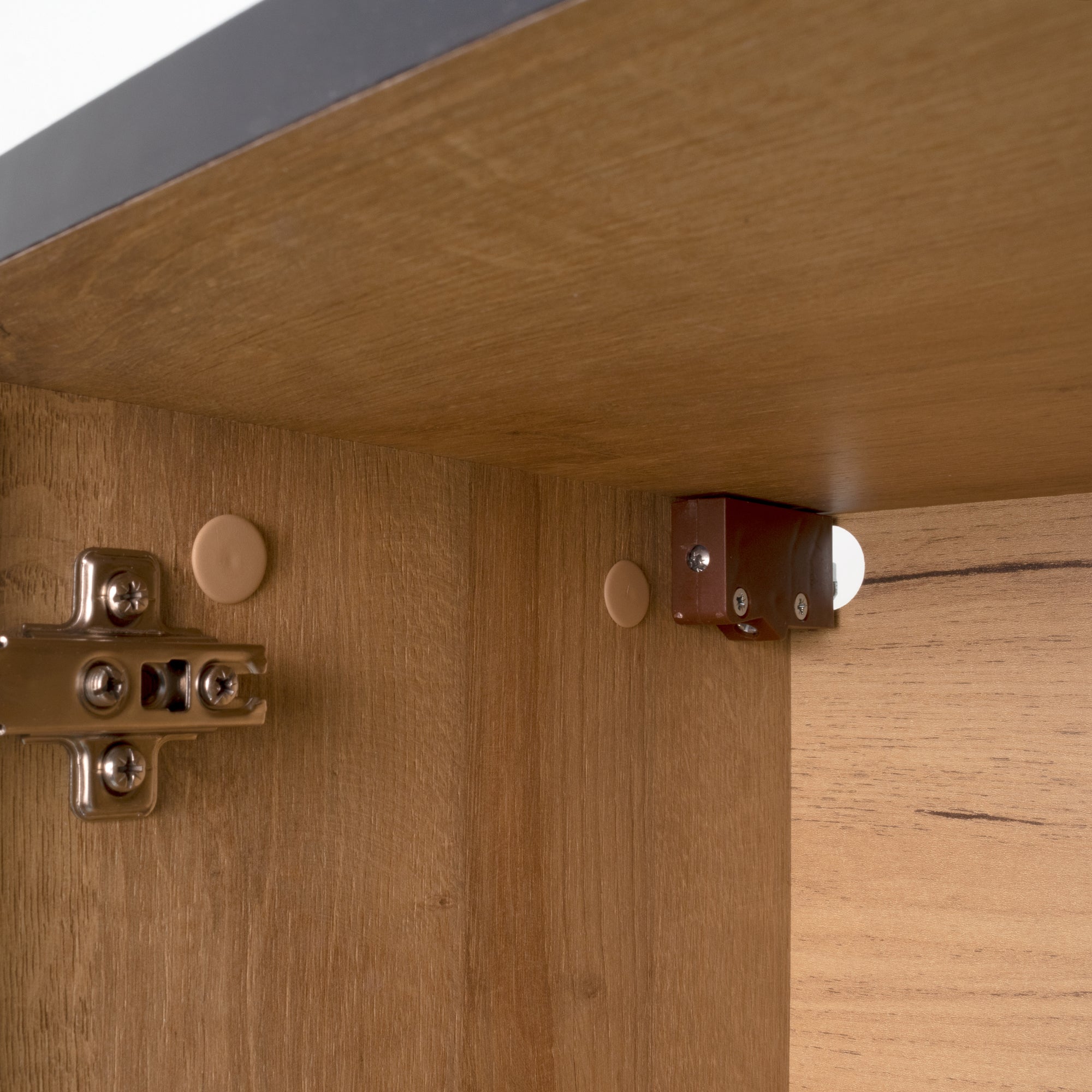 REIMS - Prateleira em Carvalho ou Nogueira com Estrutura Preta | W1