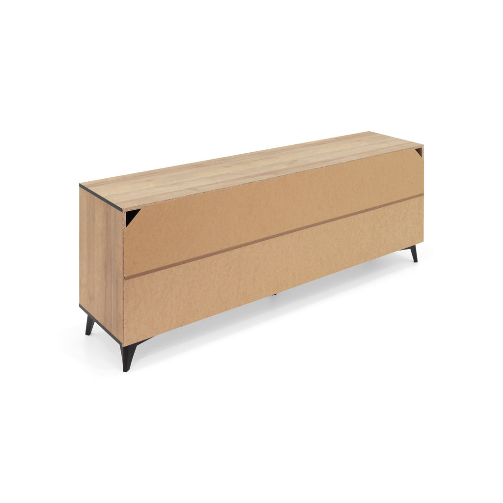 REIMS – Móvel TV em Carvalho ou Nogueira com Estrutura Preta | RTV2D1S, RTV2D2S