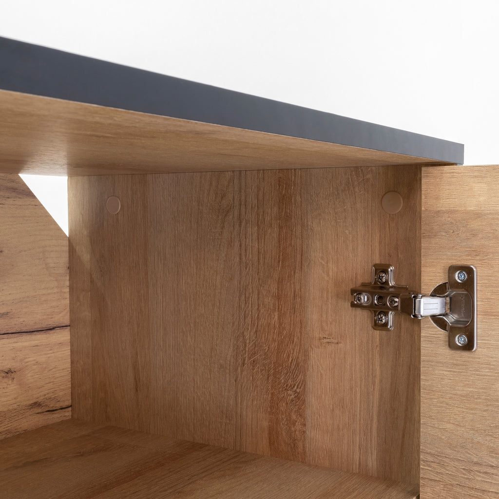 REIMS – Móvel TV em Carvalho ou Nogueira com Estrutura Preta | RTV2D1S, RTV2D2S