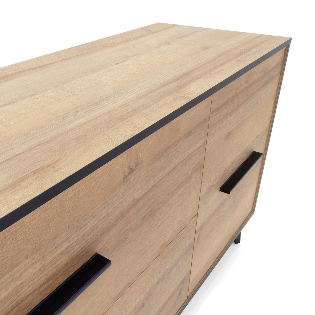 REIMS – Móvel TV em Carvalho ou Nogueira com Estrutura Preta | RTV2D1S, RTV2D2S