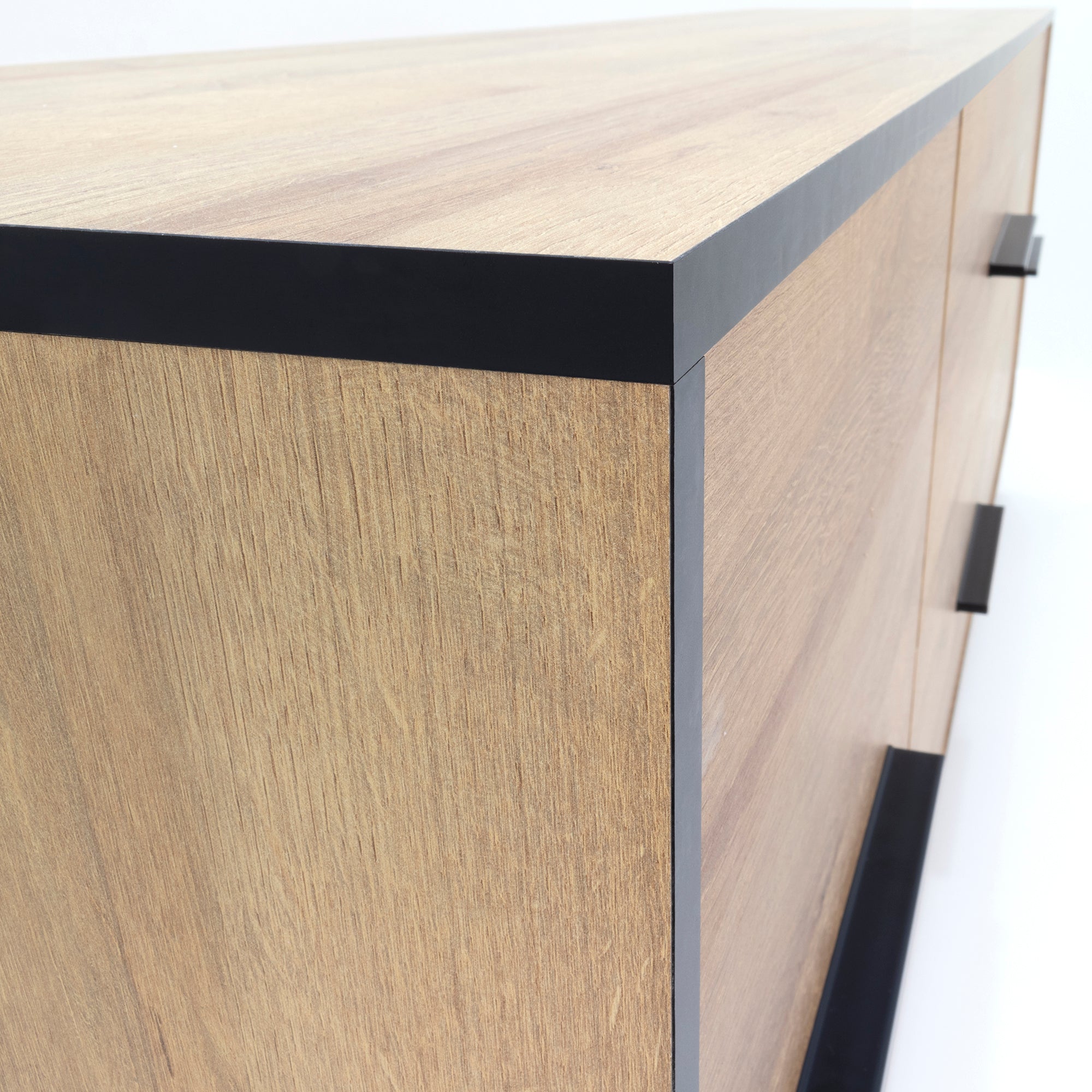 REIMS – Móvel TV em Carvalho ou Nogueira com Estrutura Preta | RTV2D1S, RTV2D2S