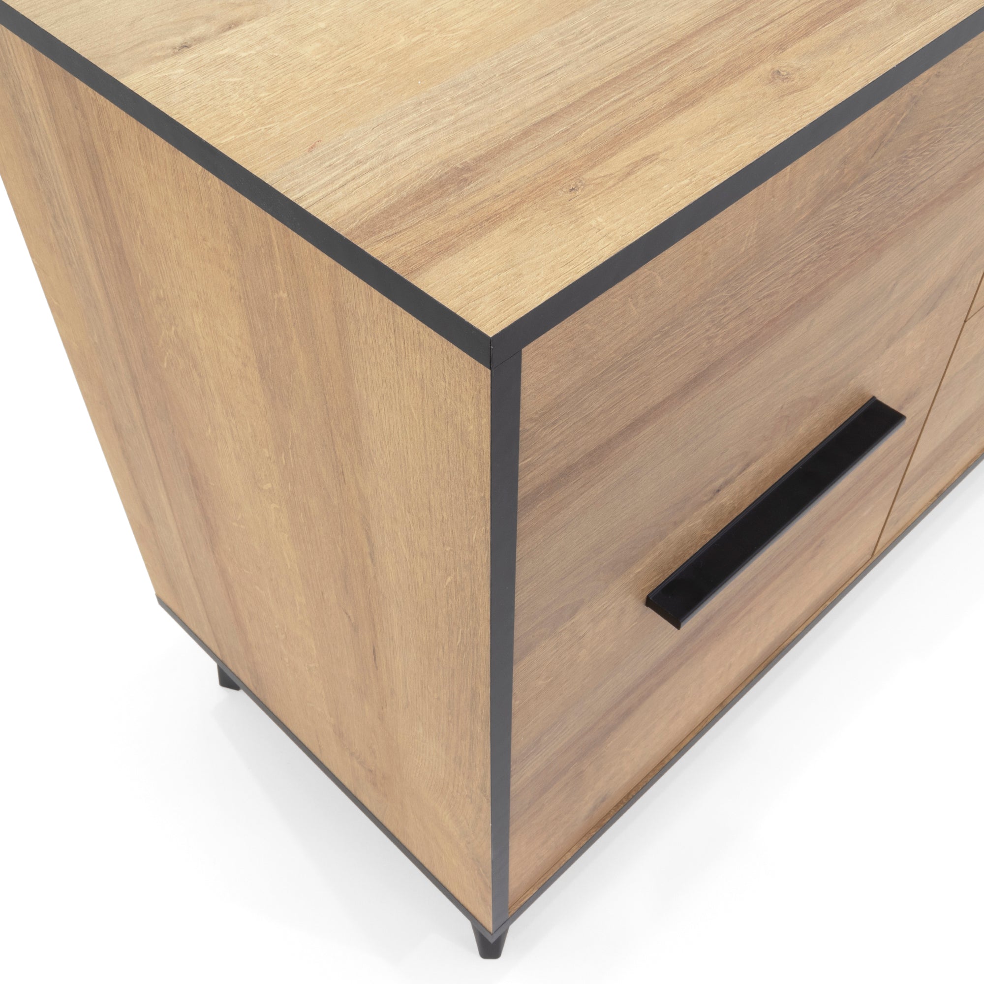 REIMS – Móvel TV em Carvalho ou Nogueira com Estrutura Preta | RTV2D1S, RTV2D2S