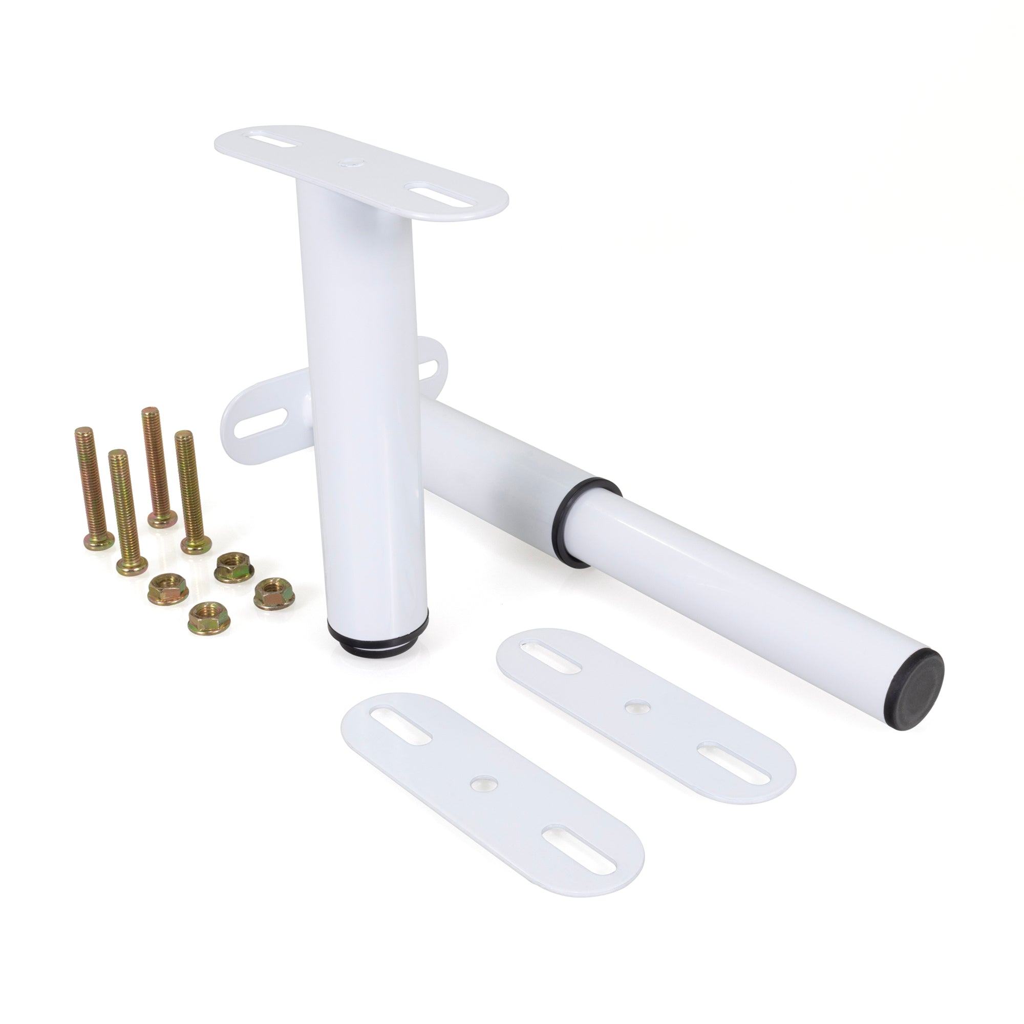 Pé Metálico em T Regulável 18,5–32,5 cm para Móveis e Estrados, até 180 kg, Branco