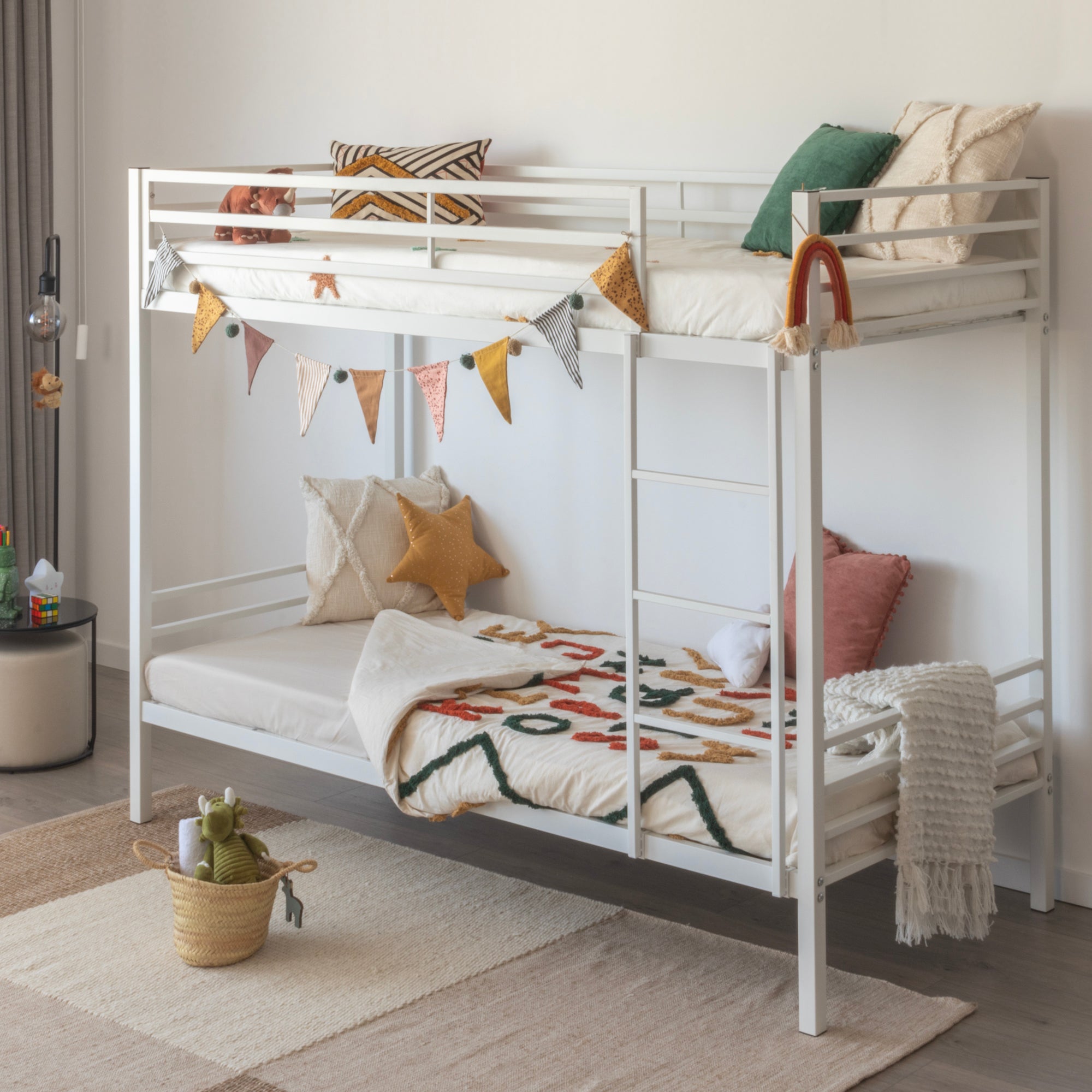 CHRISTIAN - Beliche Duplo em Metal Preto/Branco