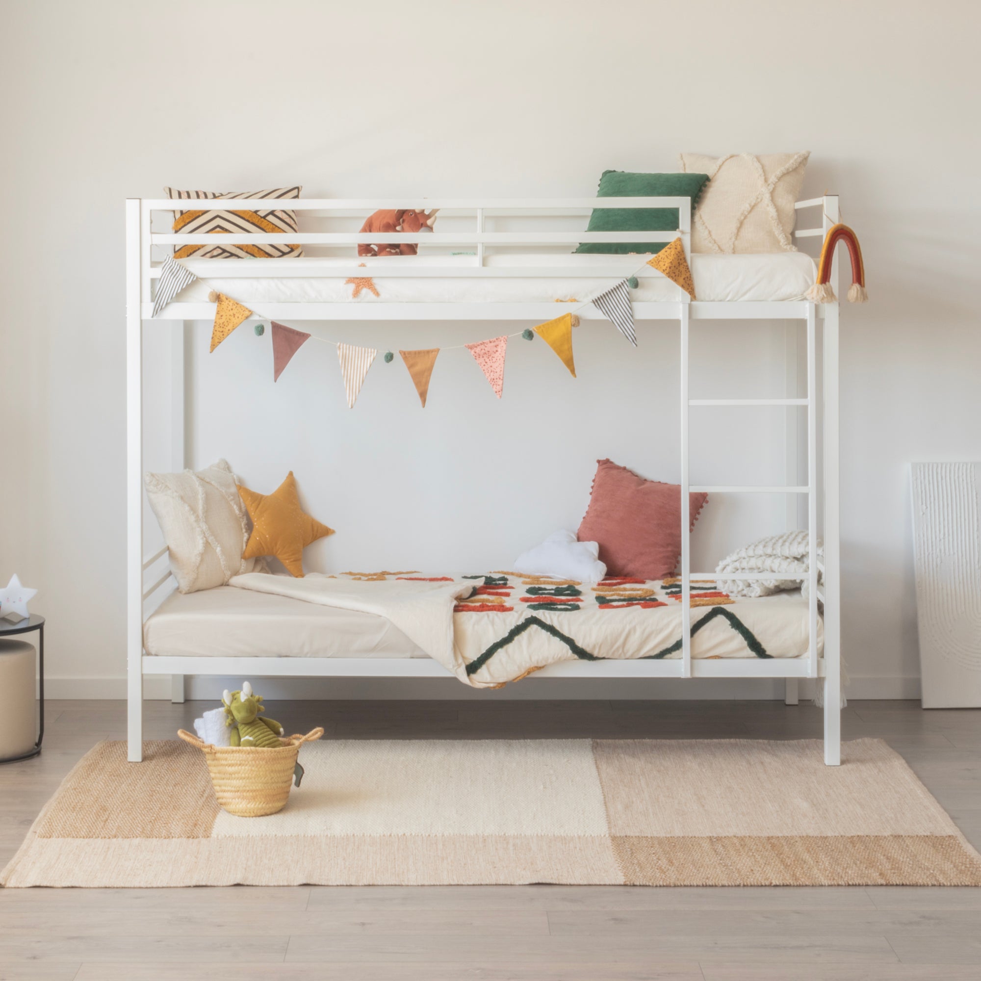 CHRISTIAN - Beliche Duplo em Metal Preto/Branco