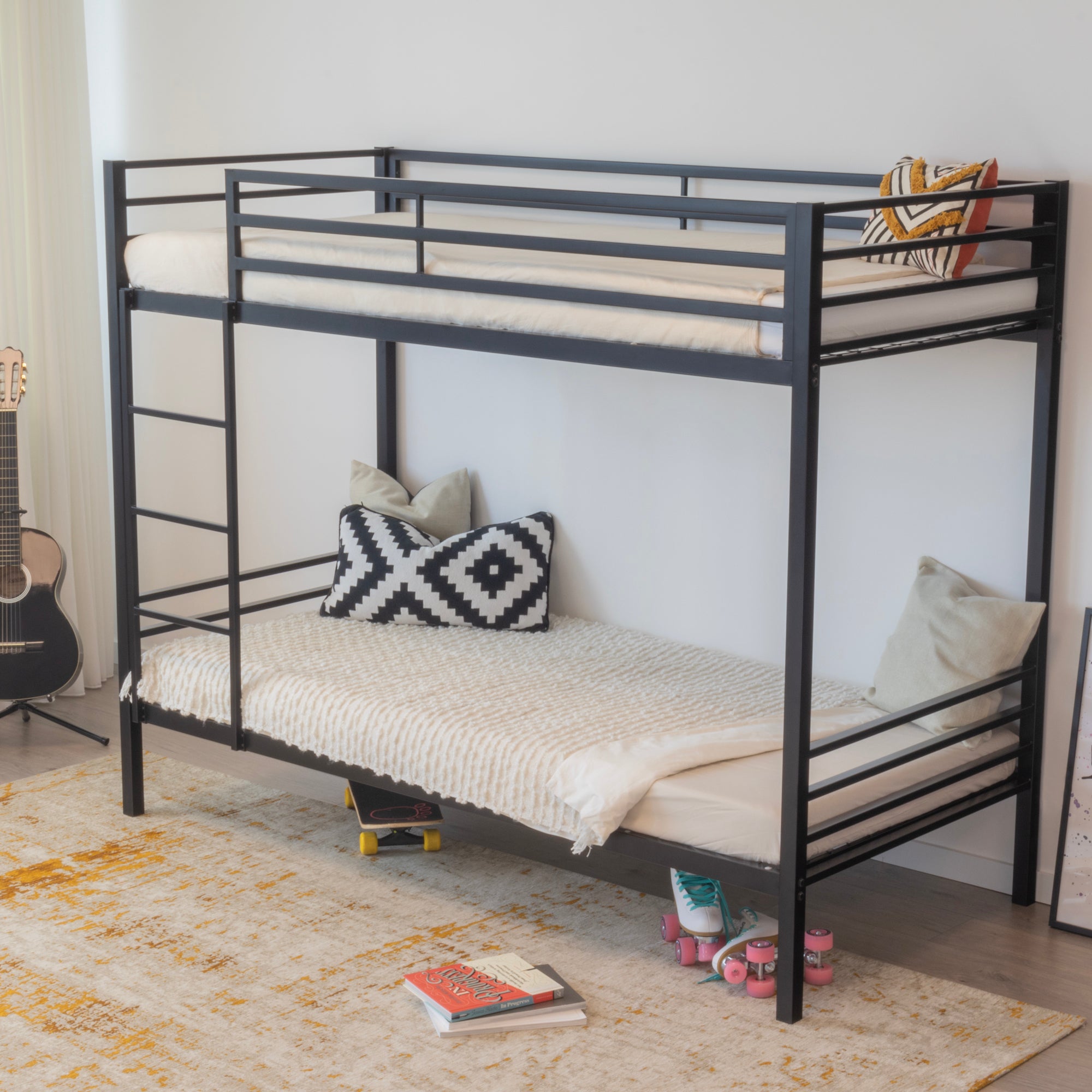 CHRISTIAN - Beliche Duplo em Metal Preto/Branco