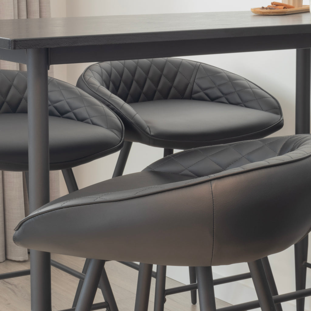 Conjunto de Mesa Edward Pollok com 4 Bancos de Bar – Altura 90 cm