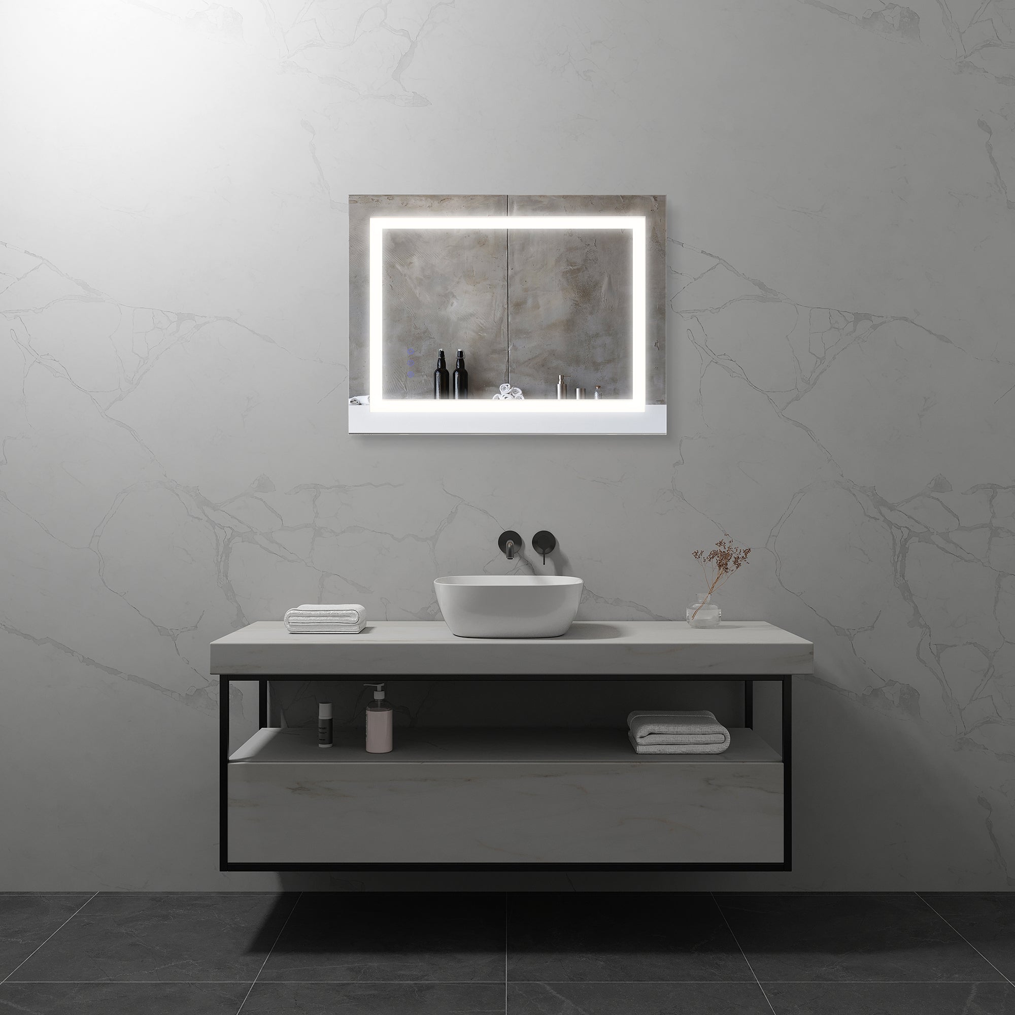 OBLONG - Espelho de Casa de Banho Retangular com Iluminação LED