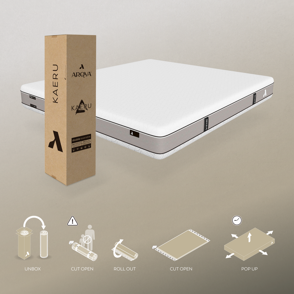 KAERU Colchão de Espuma Reversível 4 em 1 | Dupla Firmeza e Temperatura (Quente/Frio)