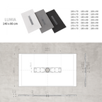 LUMIA - Base de Duche Branca Antiderrapante, Resistente, Duradouro - Inc. Sifão e Grelha de Inox