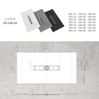 LUMIA - Base de Duche Cinzenta Antiderrapante, Resistente, Duradouro - Inc. Sifão e Grelha de Inox