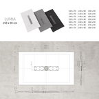 LUMIA - Base de Duche Branca Antiderrapante, Resistente, Duradouro - Inc. Sifão e Grelha de Inox