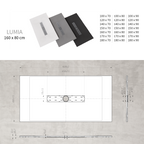 LUMIA - Base de Duche Cinzenta Antiderrapante, Resistente, Duradouro - Inc. Sifão e Grelha de Inox