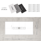 LUMIA - Base de Duche Preta Antiderrapante, Resistente, Duradouro - Inc. Sifão e Grelha de Inox