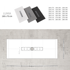 LUMIA - Base de Duche Preta Antiderrapante, Resistente, Duradouro - Inc. Sifão e Grelha de Inox