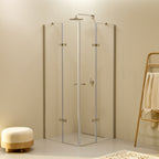 ALICE - Cabine de duche com portas articuladas em vidro temperado meio fosco