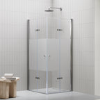 FIONA - Painel de Duche Walk-In com Painel Lateral Giratório 40 cm em Vidro Transparente 10mm com Perfil e Barra Estabilizadora Cromado