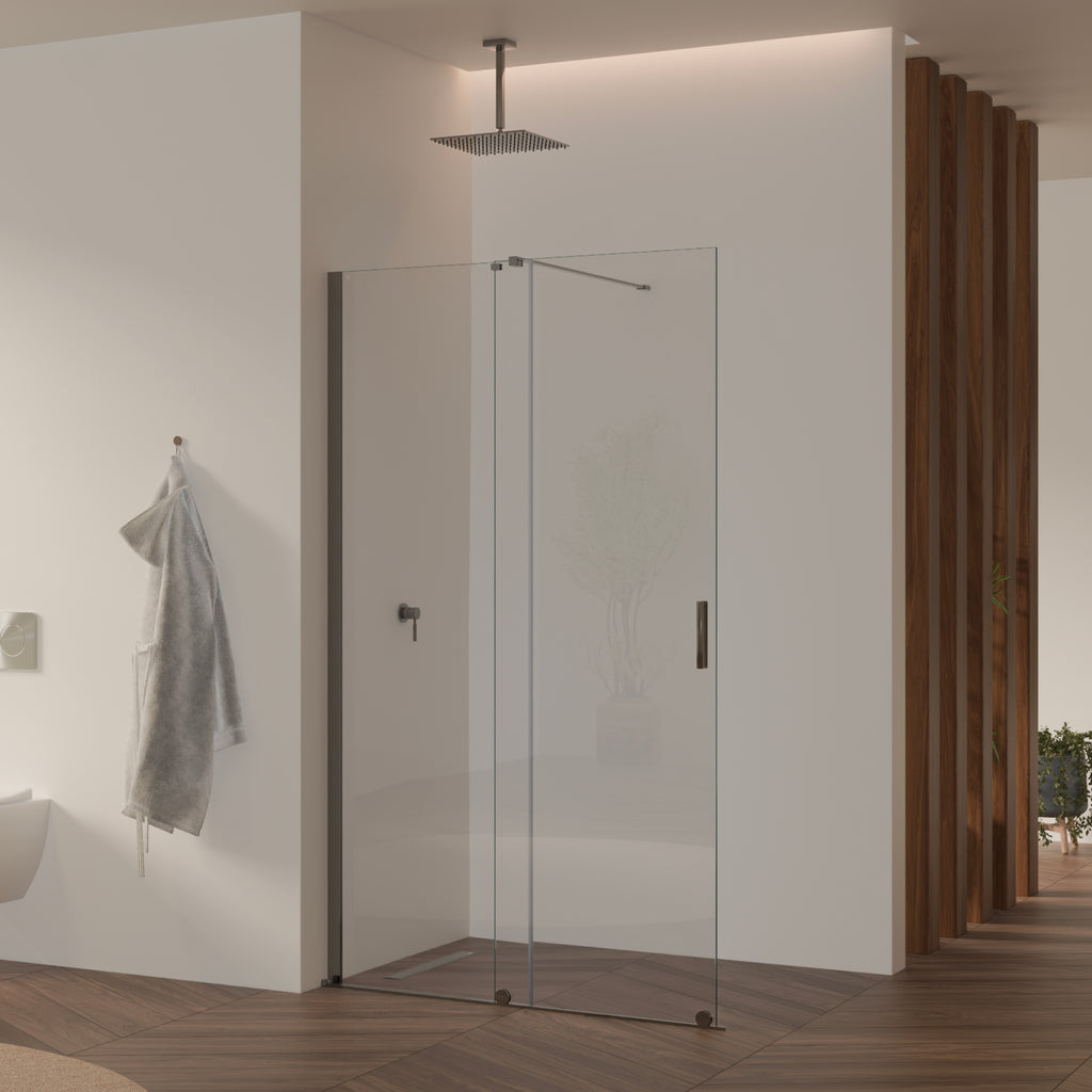 NADINE - Painel de Duche Walk-In em Vidro Temperado 8mm com Perfil cromado